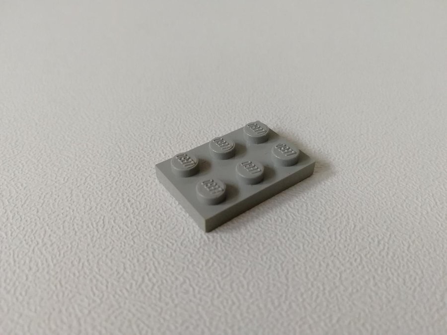 Lego - plate - platt - bas - 2x3 - part 3021 - ljusgrå (old light gray)