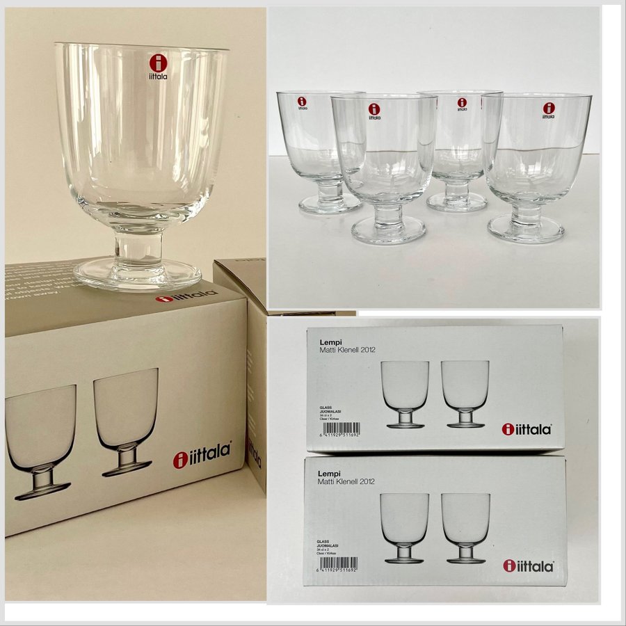 4 st nya ITTALA Lempi Dricksglas | Glas | Vinglas