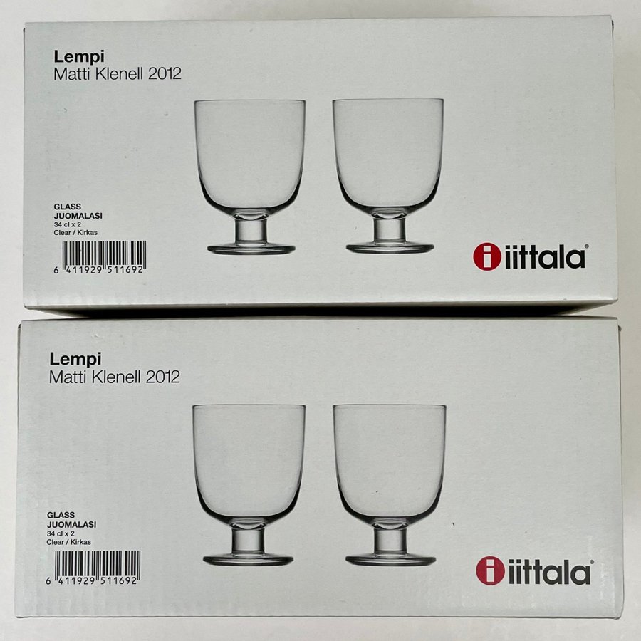 4 st nya ITTALA Lempi Dricksglas | Glas | Vinglas