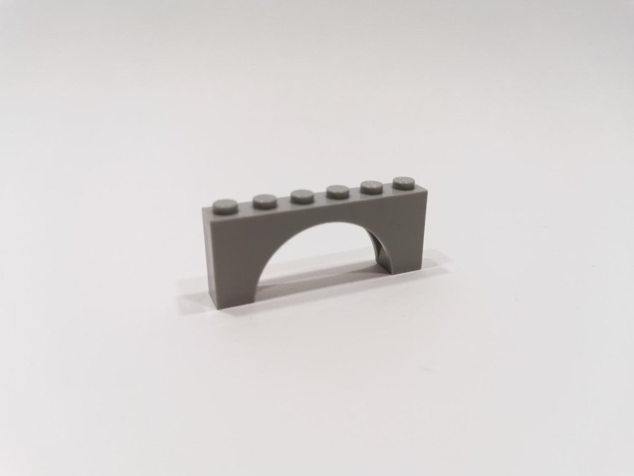 Lego - båge - valv - arch - 1x6x2 - part 3307 - ljusgrå (bluish)