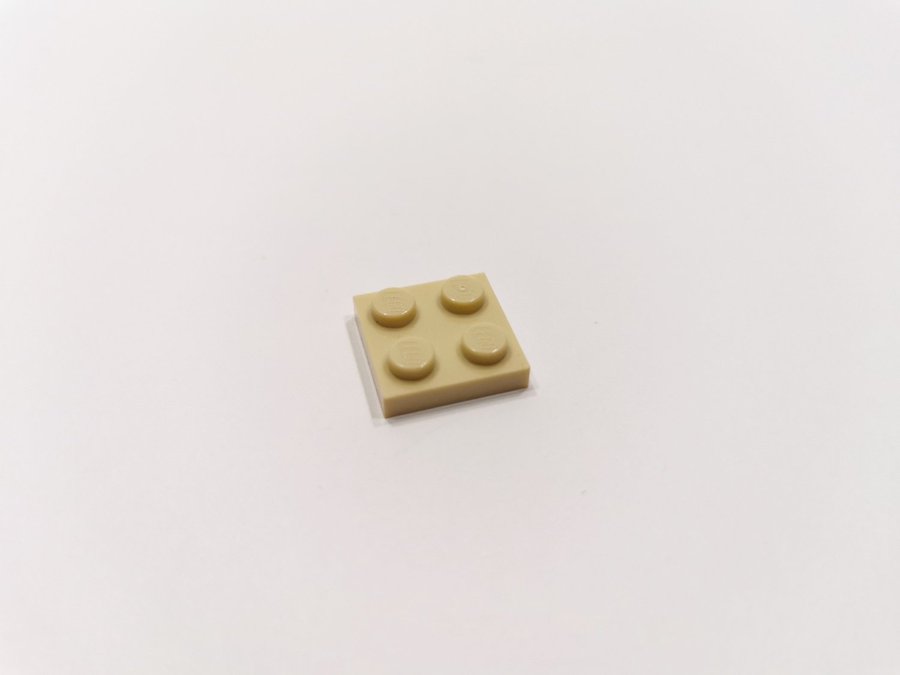 Lego - plate - platt - bas - 2x2 - part 3022 - tan ( ljus biege)