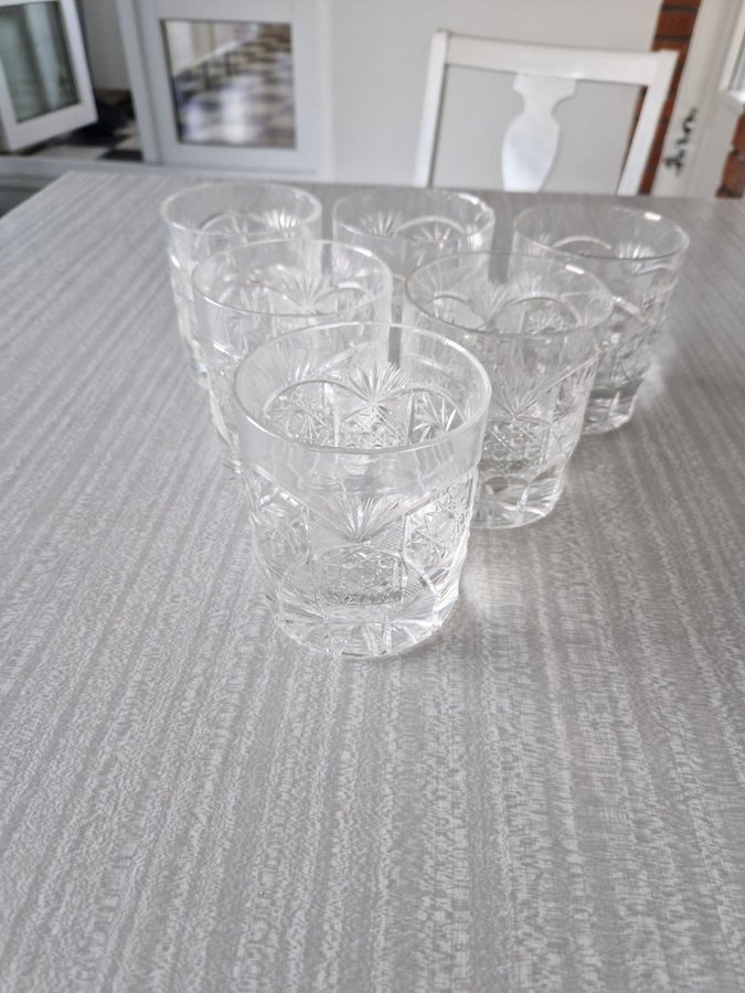 6st Whiskyglas i polsk kristall