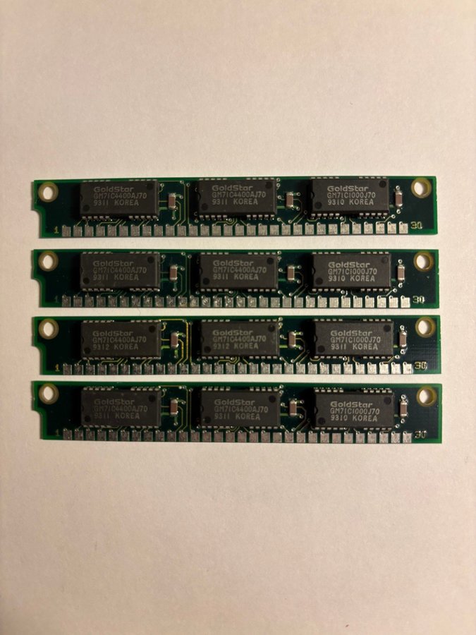 Atari ST - 4x1MB 30-pin RAM 70ns for STE (matching set)