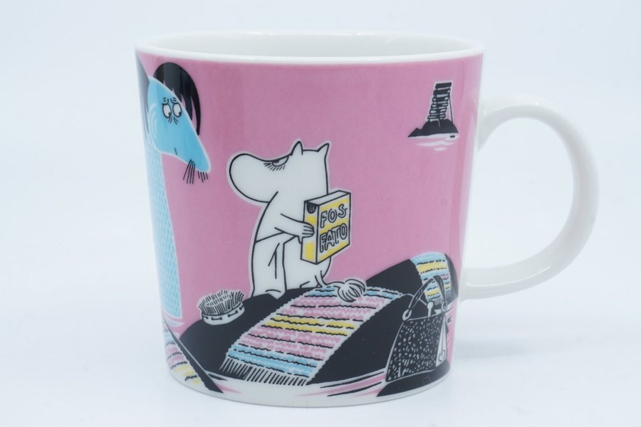 Muminmugg Håll Sverige rent I, rosa / Moomin Mug Keep Waters Clean