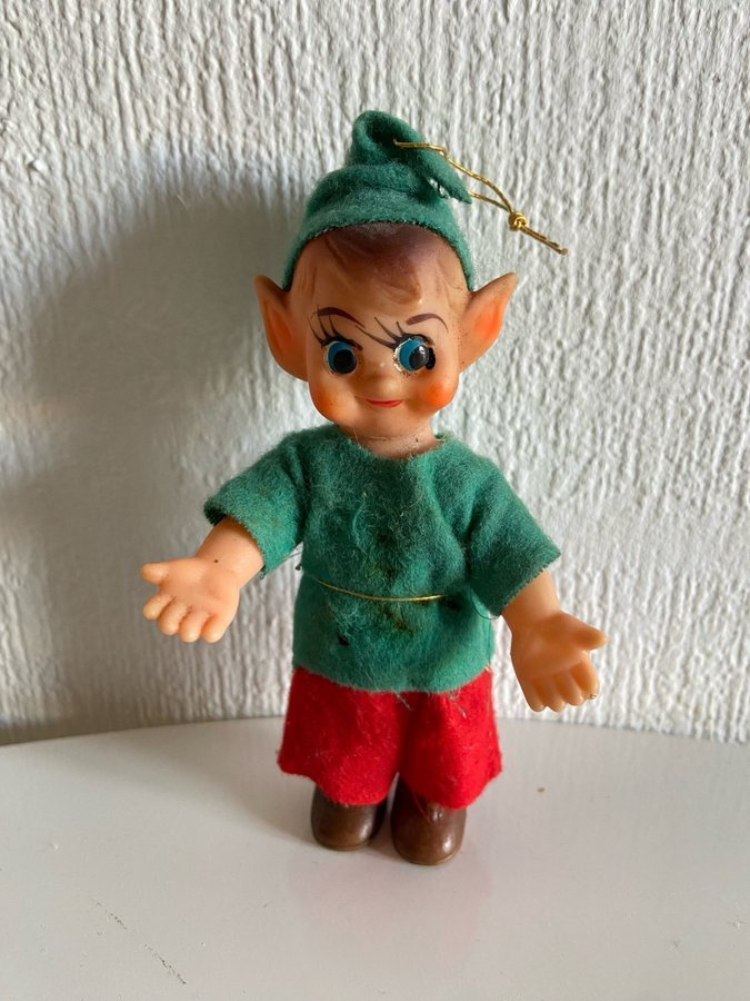 Jultomte alf gnom i plast, vintage