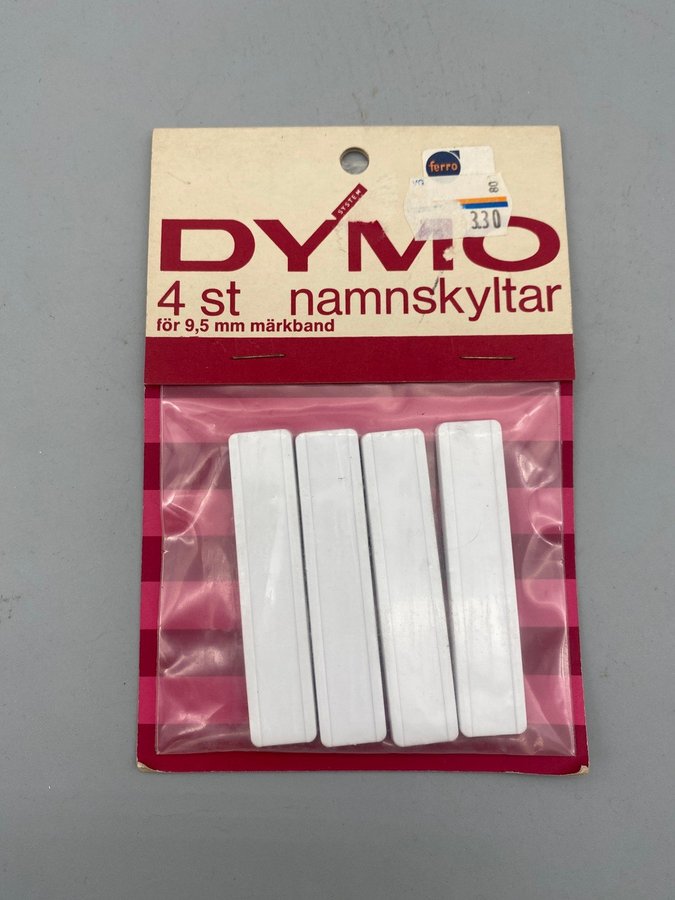 DYMO äldre retro namnskyltar ca 7 x 15 cm