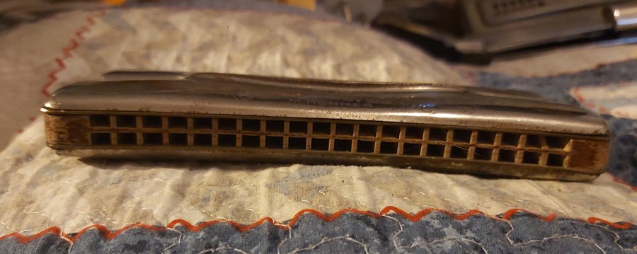 MUNSPEL GAMMALT M.HOHNER 1950-60 TAL STORLEK 40 HÅL, 15,5 CM FINT SKICK !!!