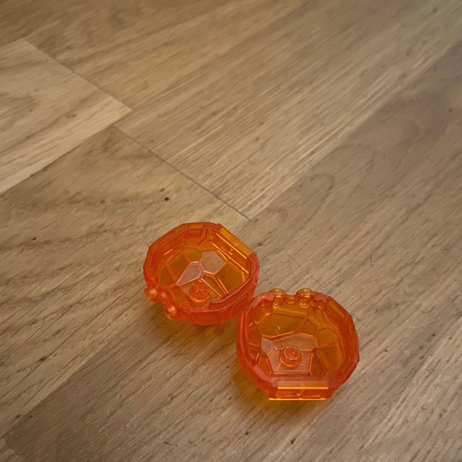 LEGO 4x2x3 Transparent Orange Shell Rock (2x) 6159464 Brick 23447