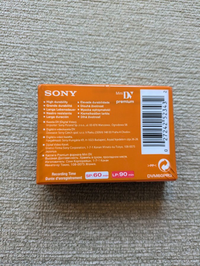 Sony DVM60PR3 Mini DV Kassetter 1 st Nytt / inplastat