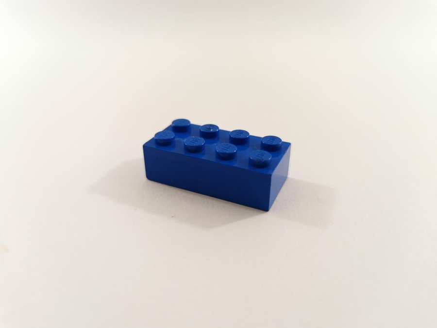 Lego - brick - bas - hög - 2x4 - part 3001 - blå