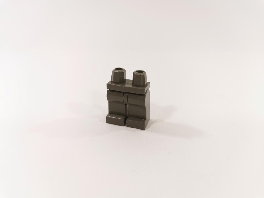 Lego - ben - hips  legs - till minifigur - part 970c00 - mörkgrå (old dark)