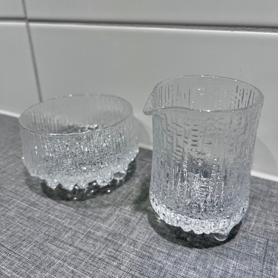 Iittala Ultima Thule gräddkanna och sockerskål