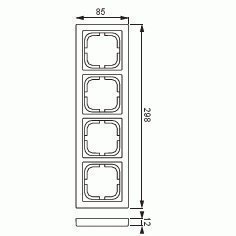 Täckram 85mm för strömbrytare och tryckknappar, Impressivo, ABB