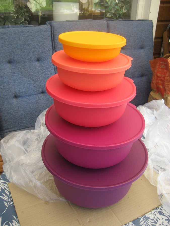 Tupperware - Aloha skål-set (75 L 4 L 2 L 1 L 450ml) **Ny**