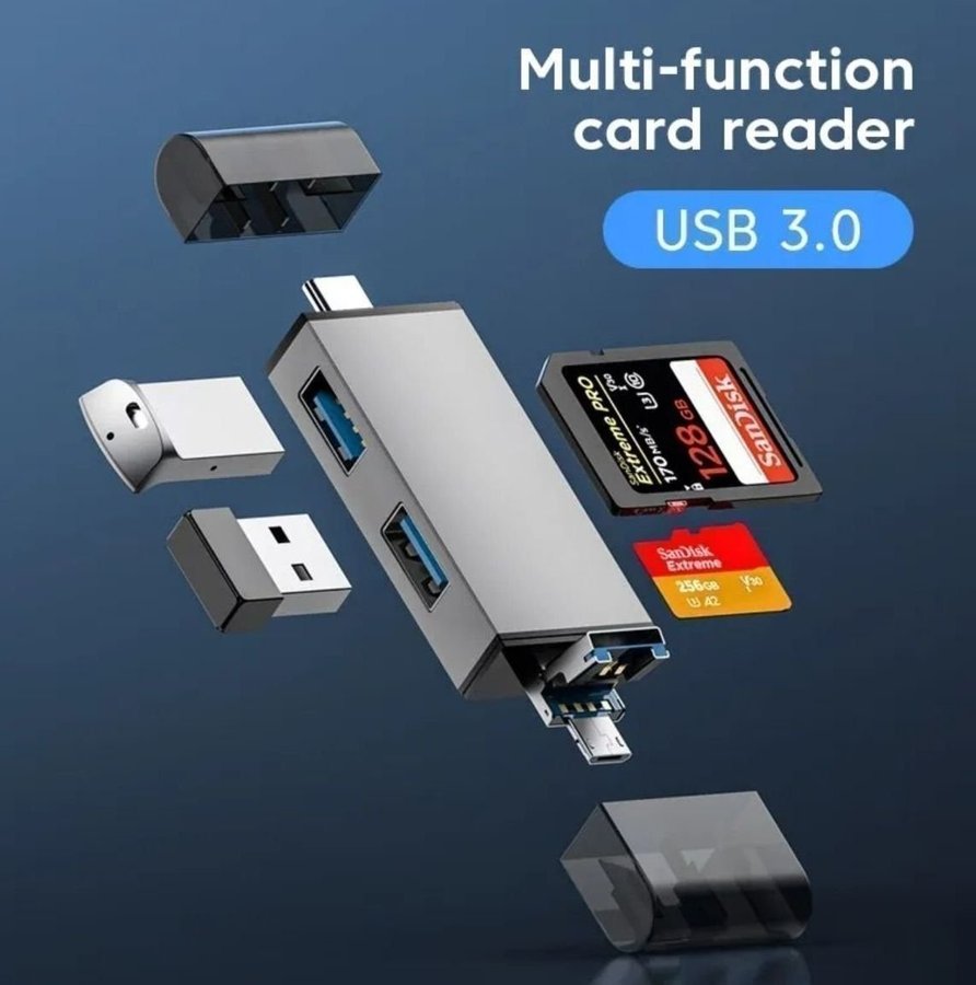 Kortläsare USB 30 7-i-1 multifunktions