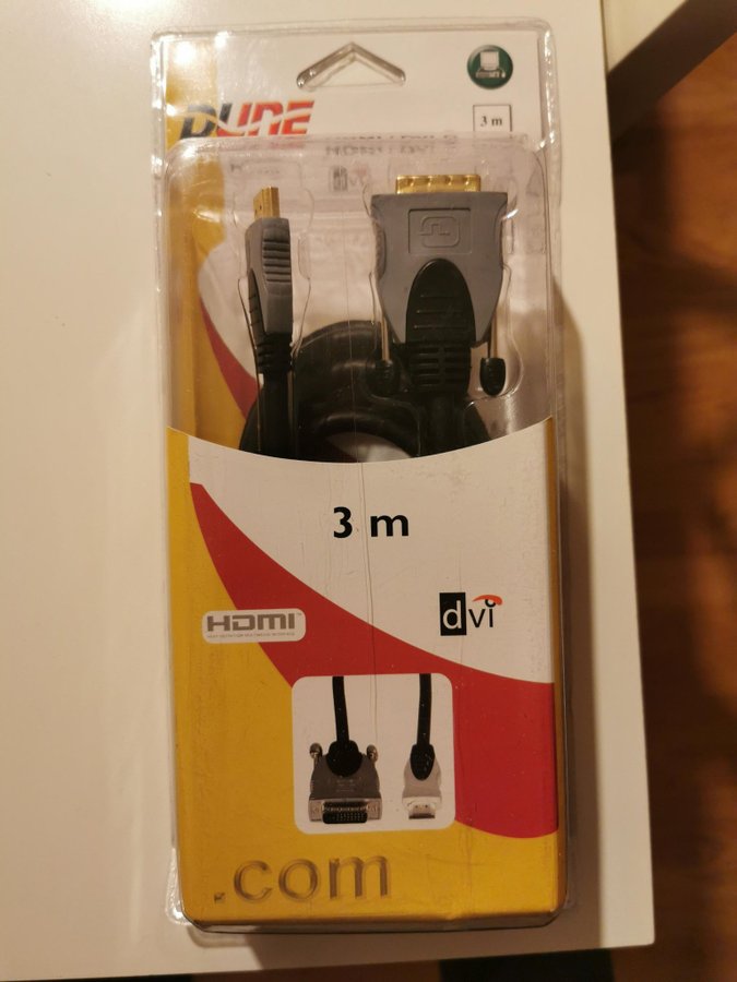 HDMI till DVI kabel 3 meter