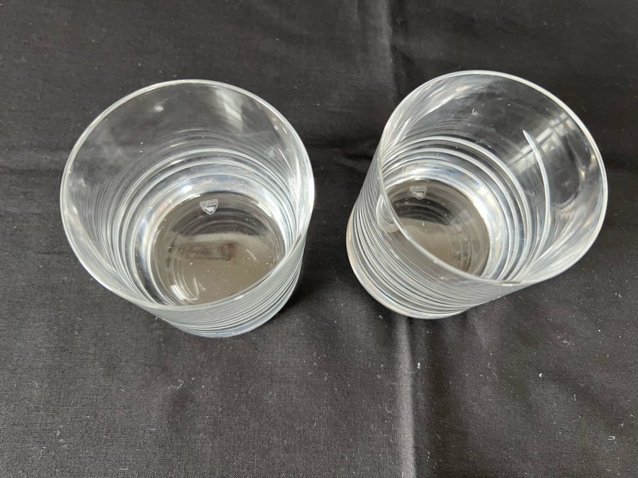 2 st Circle Orrefors Whiskeyglas Glas Martti Rytkönen