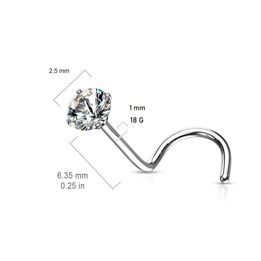 rea__5 Skruvbara näspiercingar Titanumpläterad 316L stål 2,5 mm CZ