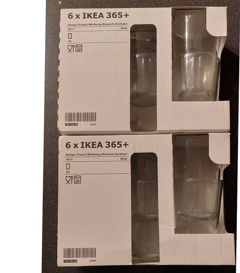 12 st IKEA 365+ Glas