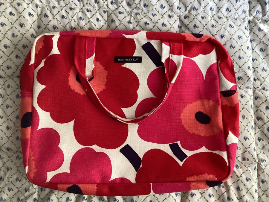 Marimekko Väska Shoppingbag Esteri Unikko Röd/vit mycket fin