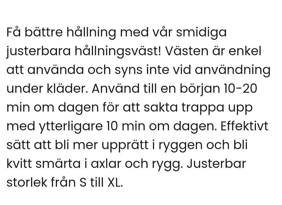 Justerbar Hållningsväst