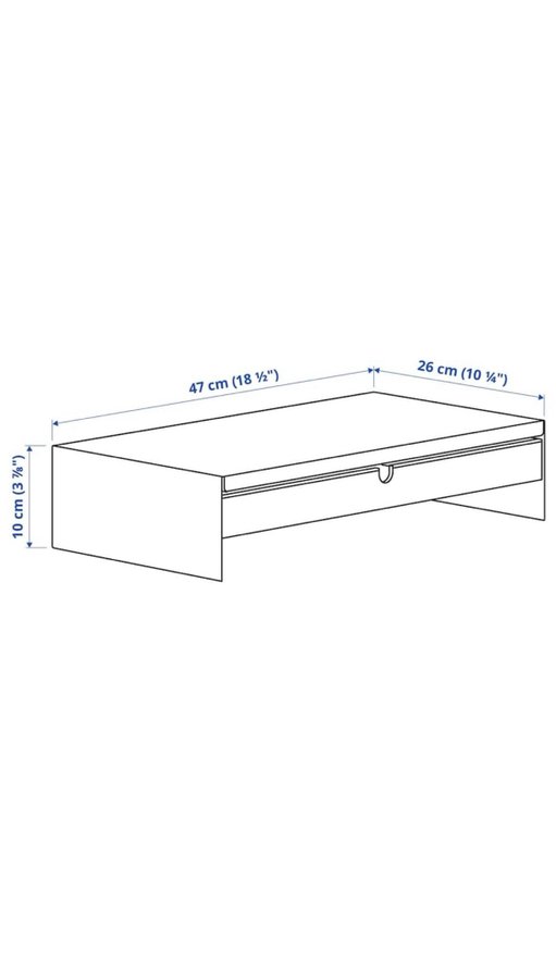 Skärmstöd med låda*Ikea*