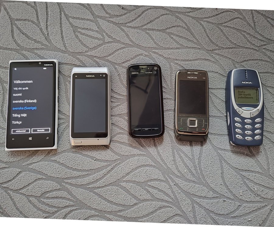 5 Nokia telefoner