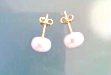 Akoya Pearls earrings- 14k gold studs - stone queen