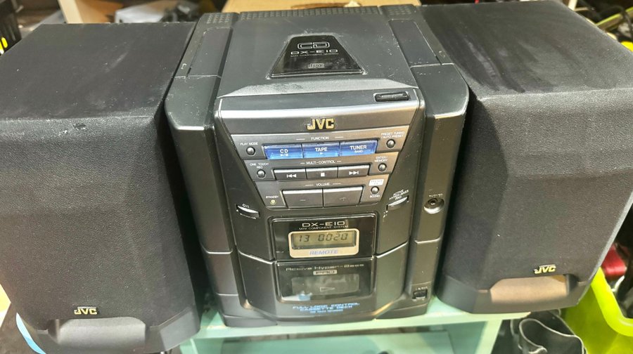 JVC DX-E10BK Mini Komponentsystem Stereo CD kassett fjärrkontroll