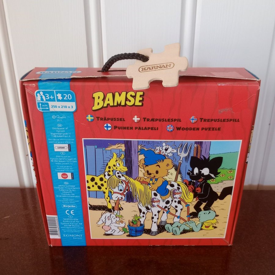 Bamse 20 bitars trä-pussel Kärnan