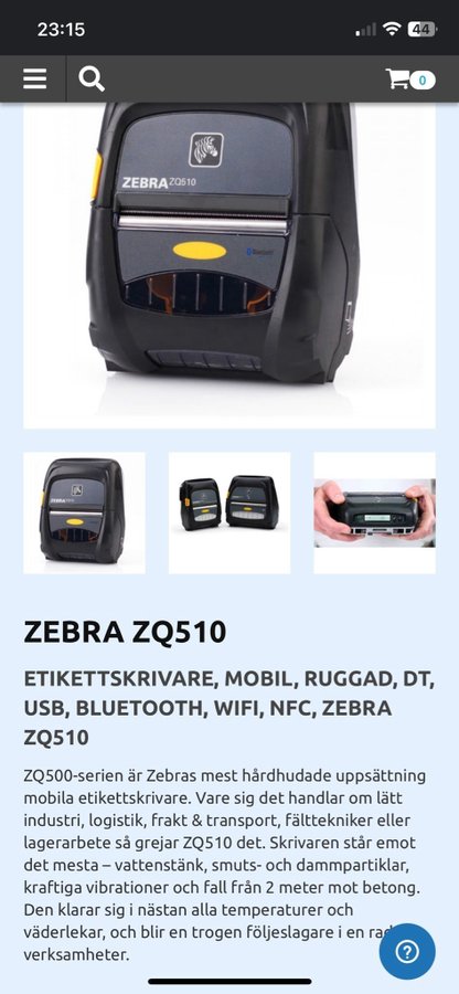 Zebra ZQ510 Etikettskrivare