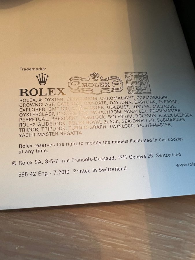 Rolex manual til Submariner