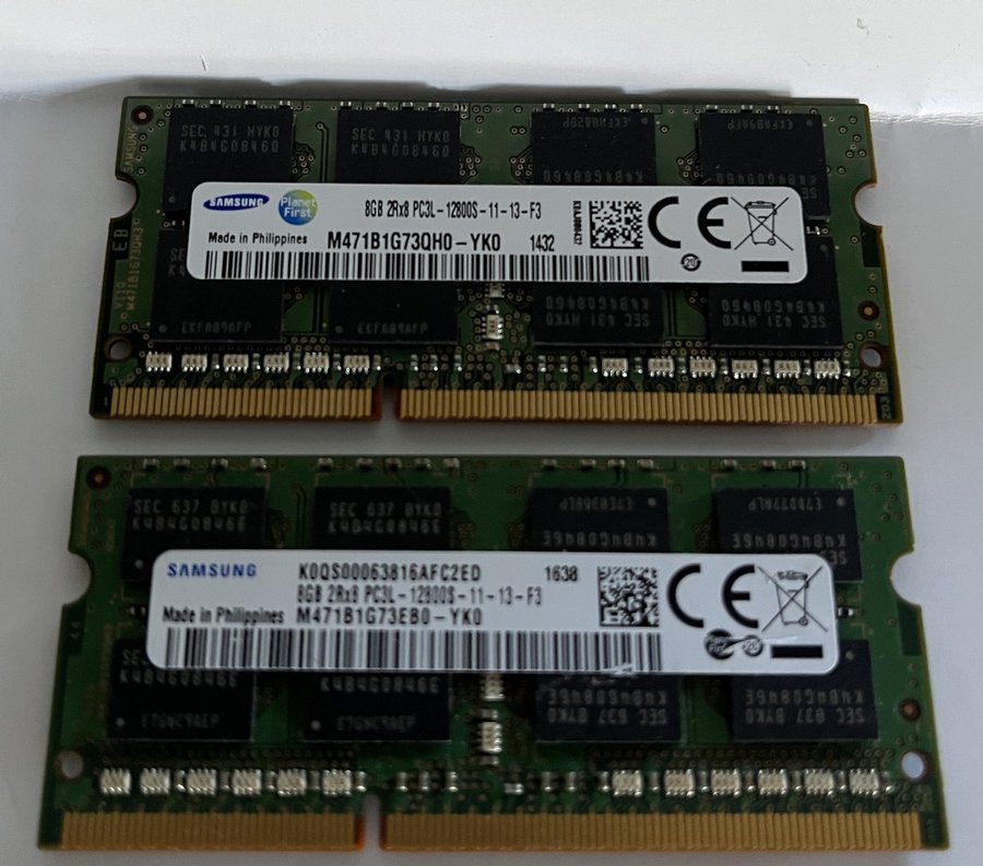 16GB (2st*8GB) PC3L-12800S 1600Mhz DDR3 SODIMM