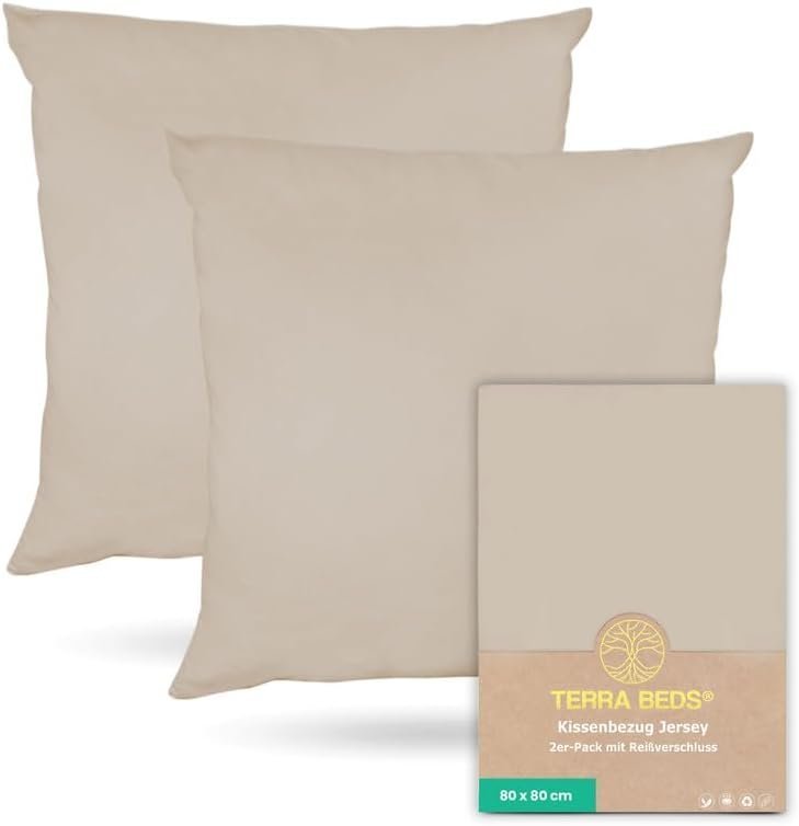 BID! Terra Beds Pillowcases 80x80cm, Set of 2! New!