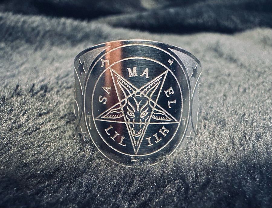 Ring m pentagram Lucifers sigill Lilith Leviathan Goth Punk Metal Satanic