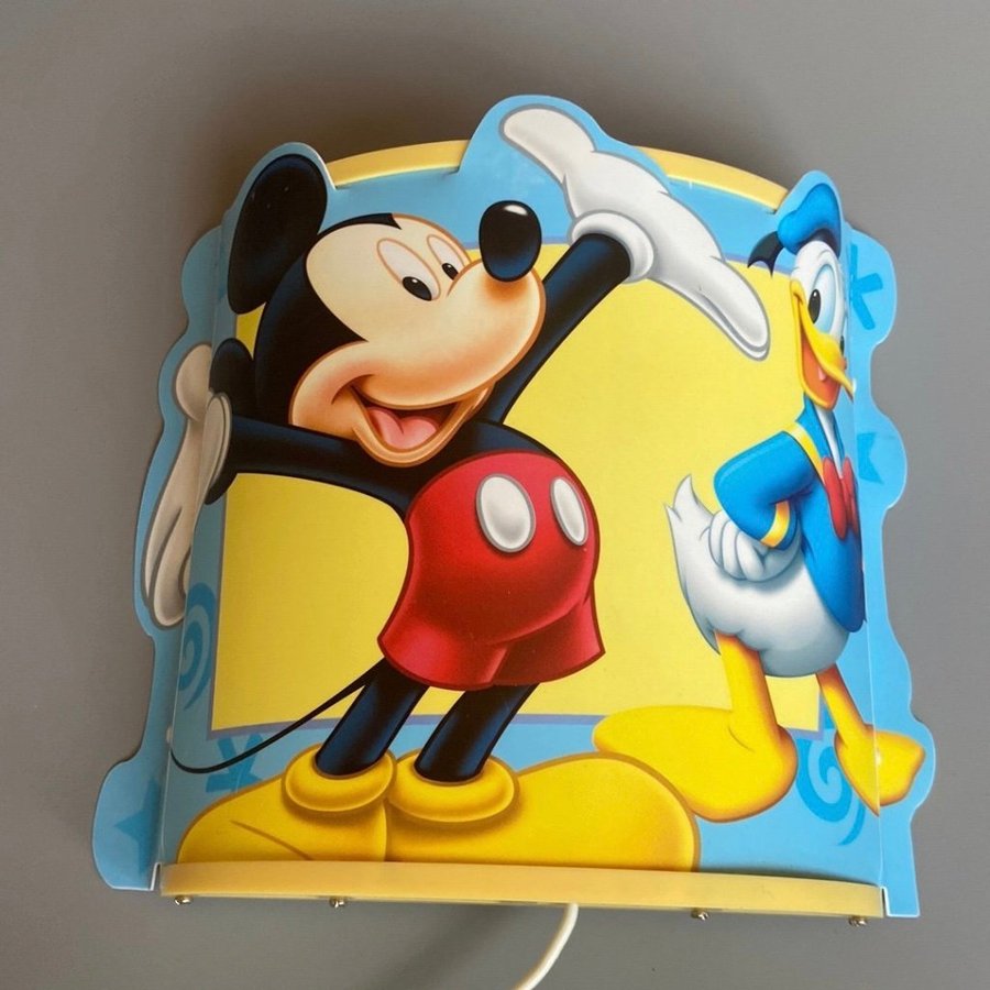 Musse pigg Kalle Anka vägglampa retro vintage Mickey Mouse Donald Duck