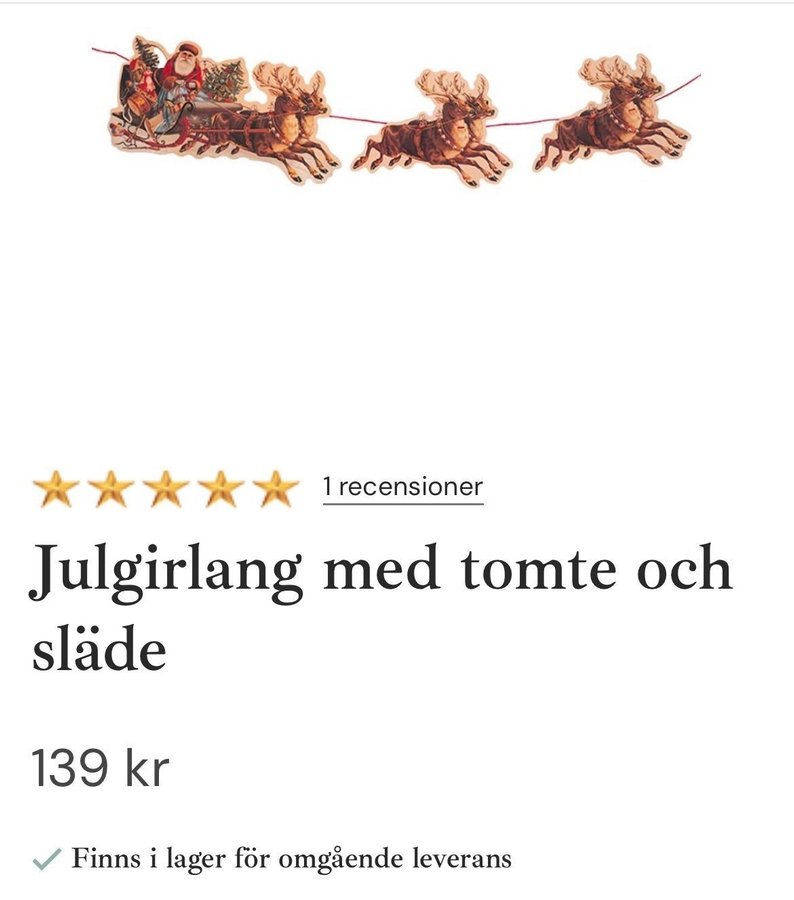 Tomtens slädfärd. Tomtegirlang