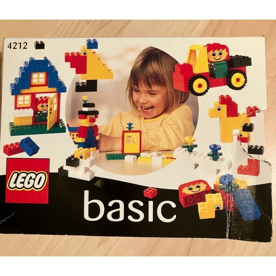 2 x Lego askar Freestyle ask 1836 + Basic ask 4212 bygg djur katt hus bil