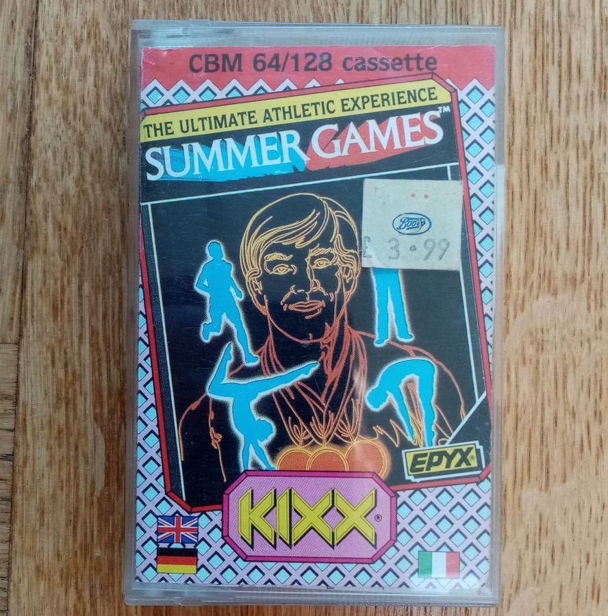 Summer Games (Kixx - US Gold - Epyx) [Vit Kassett] - Commodore 64/C64 Spel