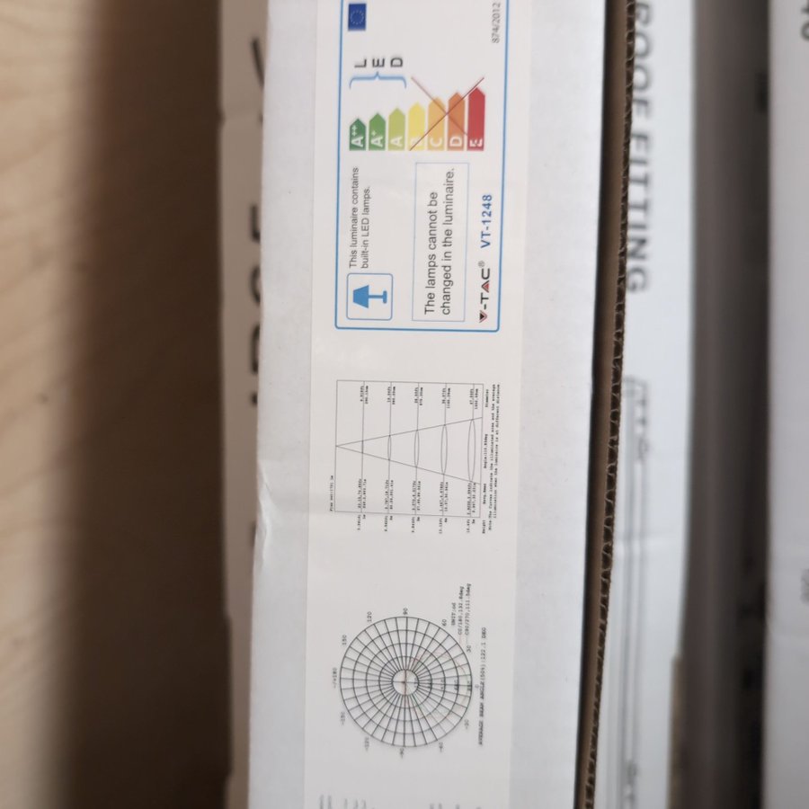 5 st V-TAC LED Vattentät Armatur IP65 K