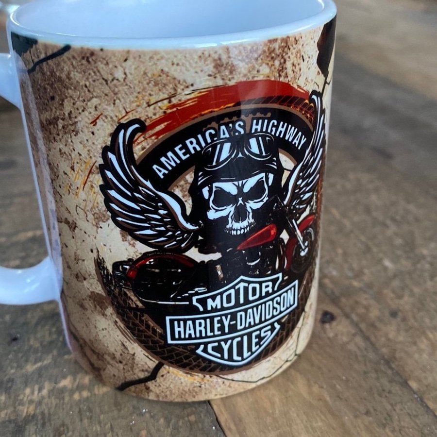 Kaffe mugg Harley Davidson motiv