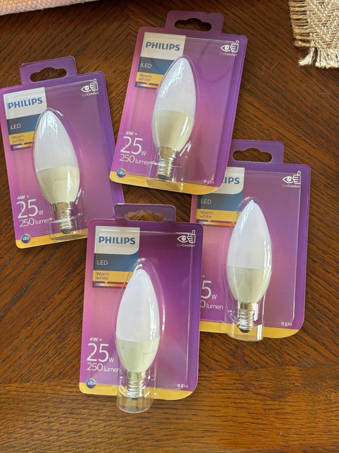 Philips LED-lampor E14 4W 250 lumen varmvit