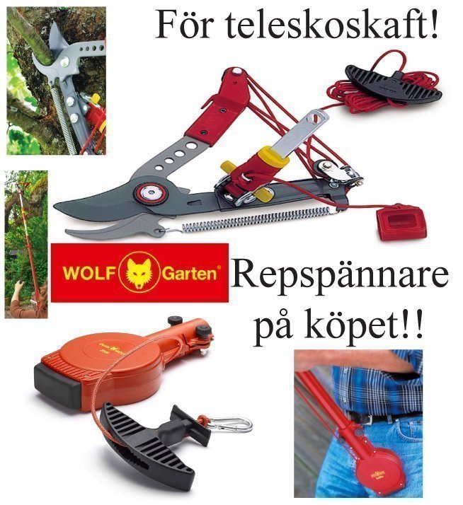 NYA! Vinklingsbar Stångsax  Repspännare WOLF-Garten Click multi-star RR-VM ZS-M