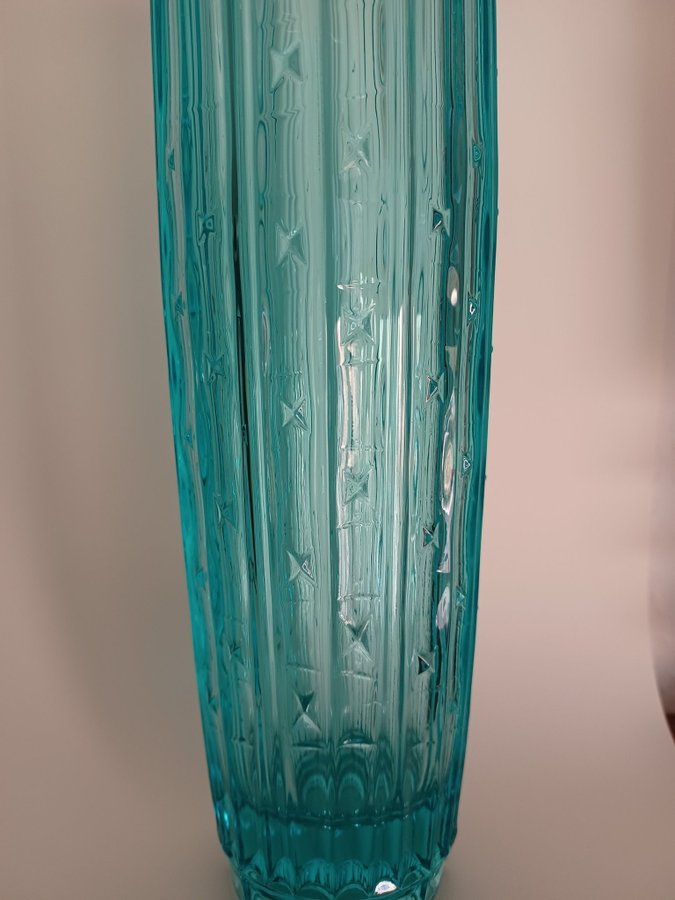 Fantastic Rudolf Jurnikl turquise glass vase FREE SHIPPING SWEDEN AND DENMARK