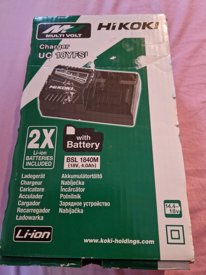 2 st Hikoki 18V 4.0Ah Batterier med Laddare