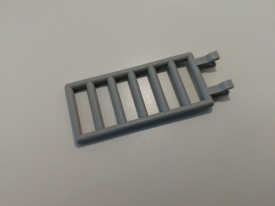 Lego - staket - stege - ladder - med clips - ljusgrå (bluish)