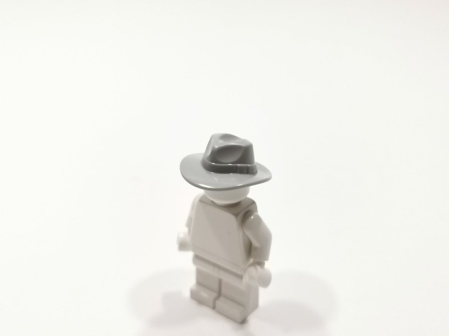 Lego - tillbehör - huvudbonad - cowboy - hatt - part 61506 - ljusgrå (bluish)