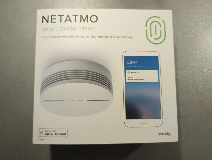 Netatmo brandvarnare Smart Smoke Alarm NETATMOSMOKE Appstyrd som ny i kartong