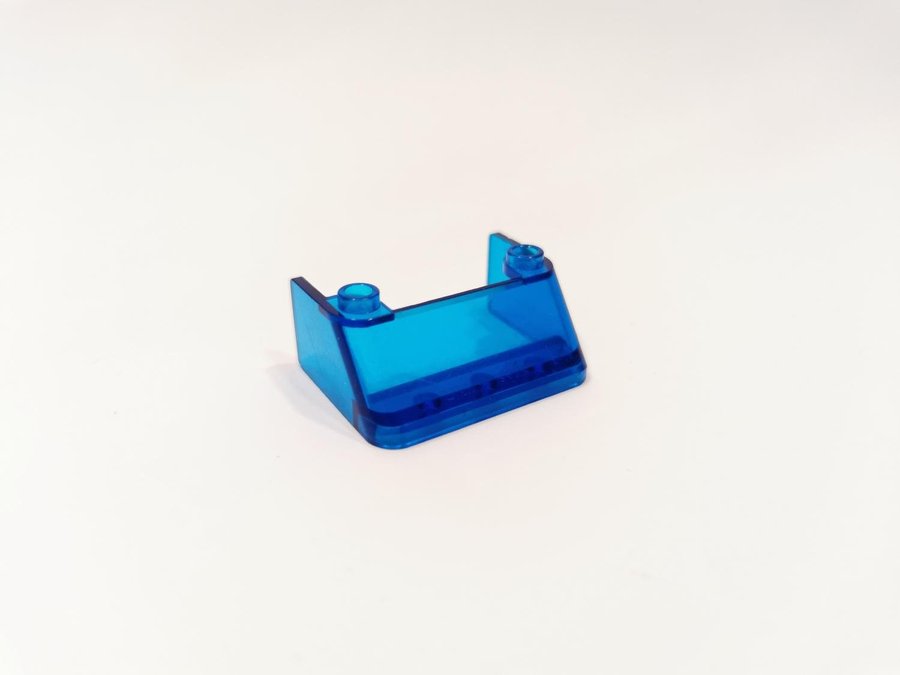 Lego - transparent - ruta - Windscreen - part 2437 - blå (trans dark blue)