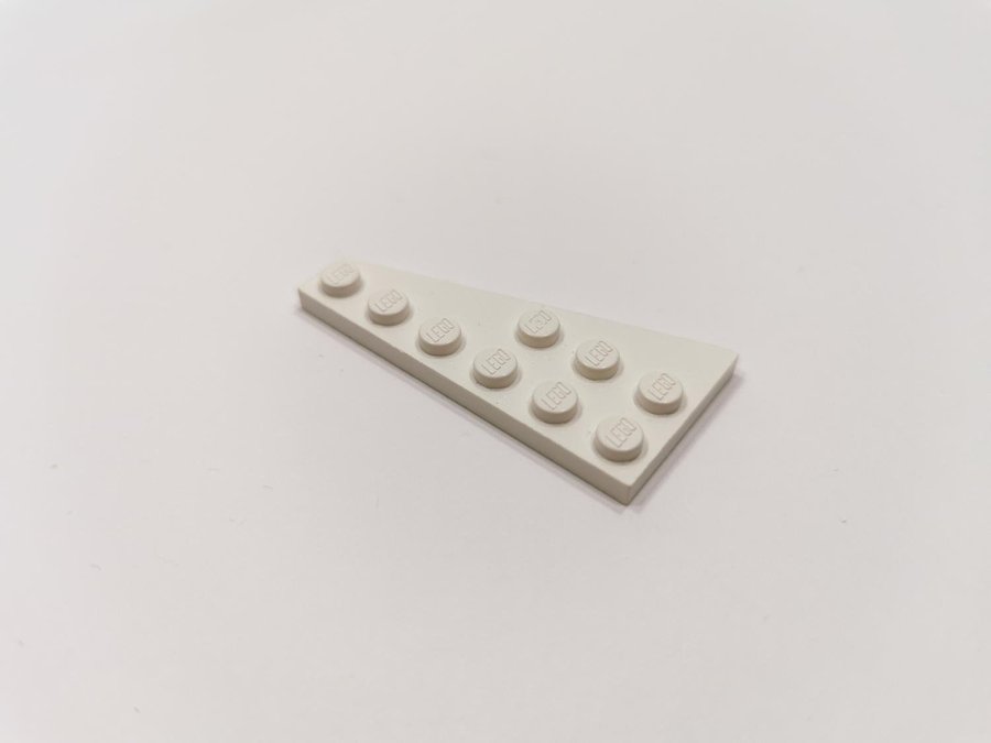 Lego - wedge - vinge - plate - höger - 6x3 - part 54383 - vit